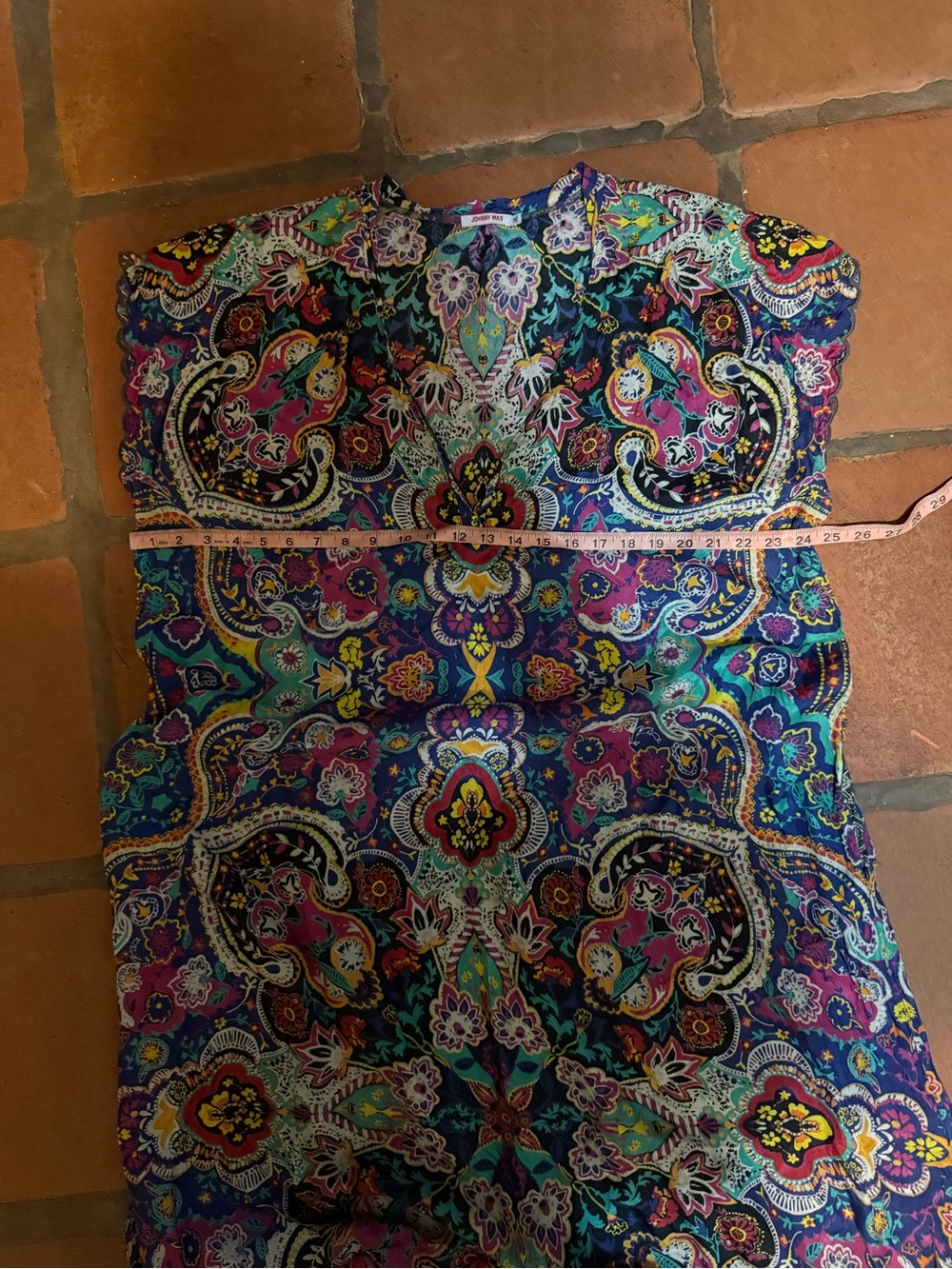 Johnny Was Multicolor Paisley Maxi Dress - Purple, Blue, Pink, Green - Picture 10 of 10